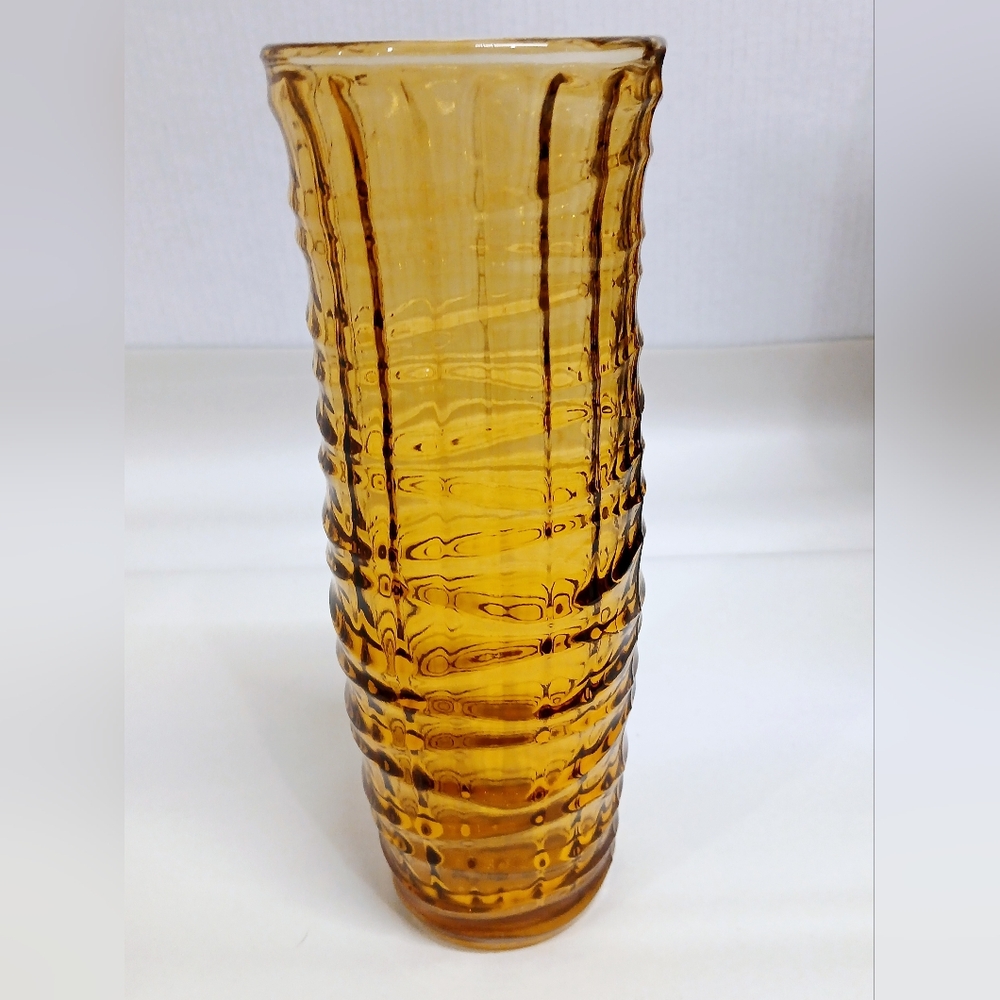 Vintage Amber Glass Vase